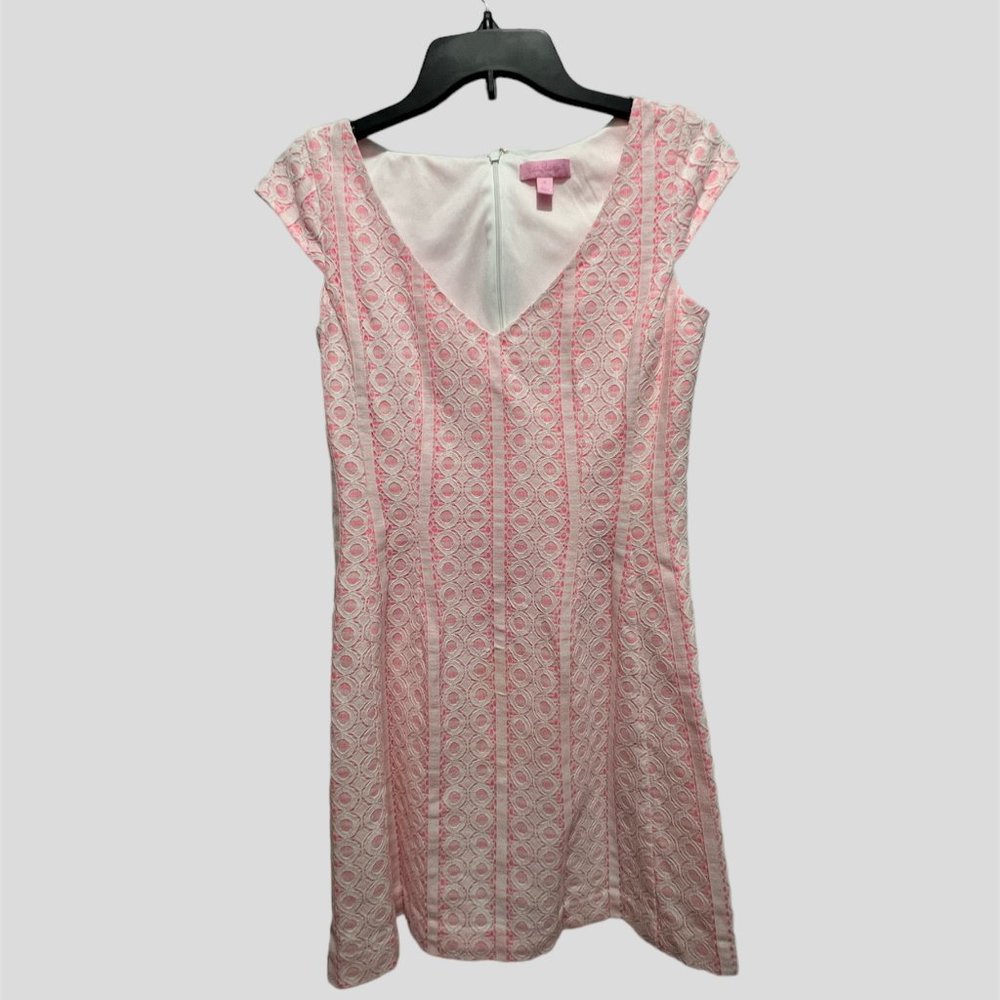 Lilly Pulitzer size small pink and white  short sleeved dress
